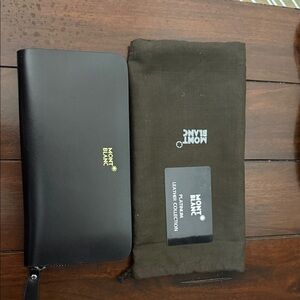 Montblanc Black Leather Wallet with Gold Logo